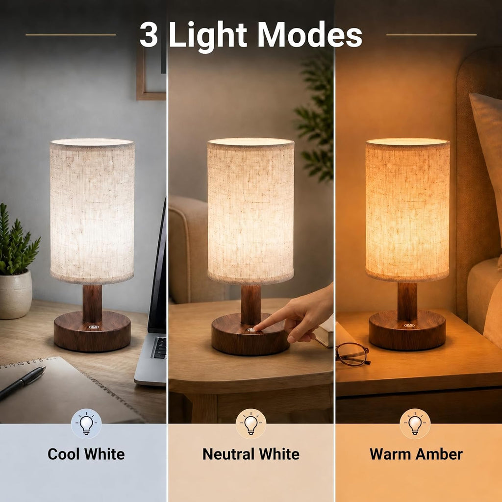 Mini Cordless Bedside Lamp, Touch Rechargeable LED Night Light