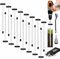15 Pcs 10" Hex Pegs Drillable Tent Stakes, Screw in Tent Pegs Stakes for Garden Canopies Grassland Canopies Awnings Camping Travel (Hex Tool and Storage Bag)