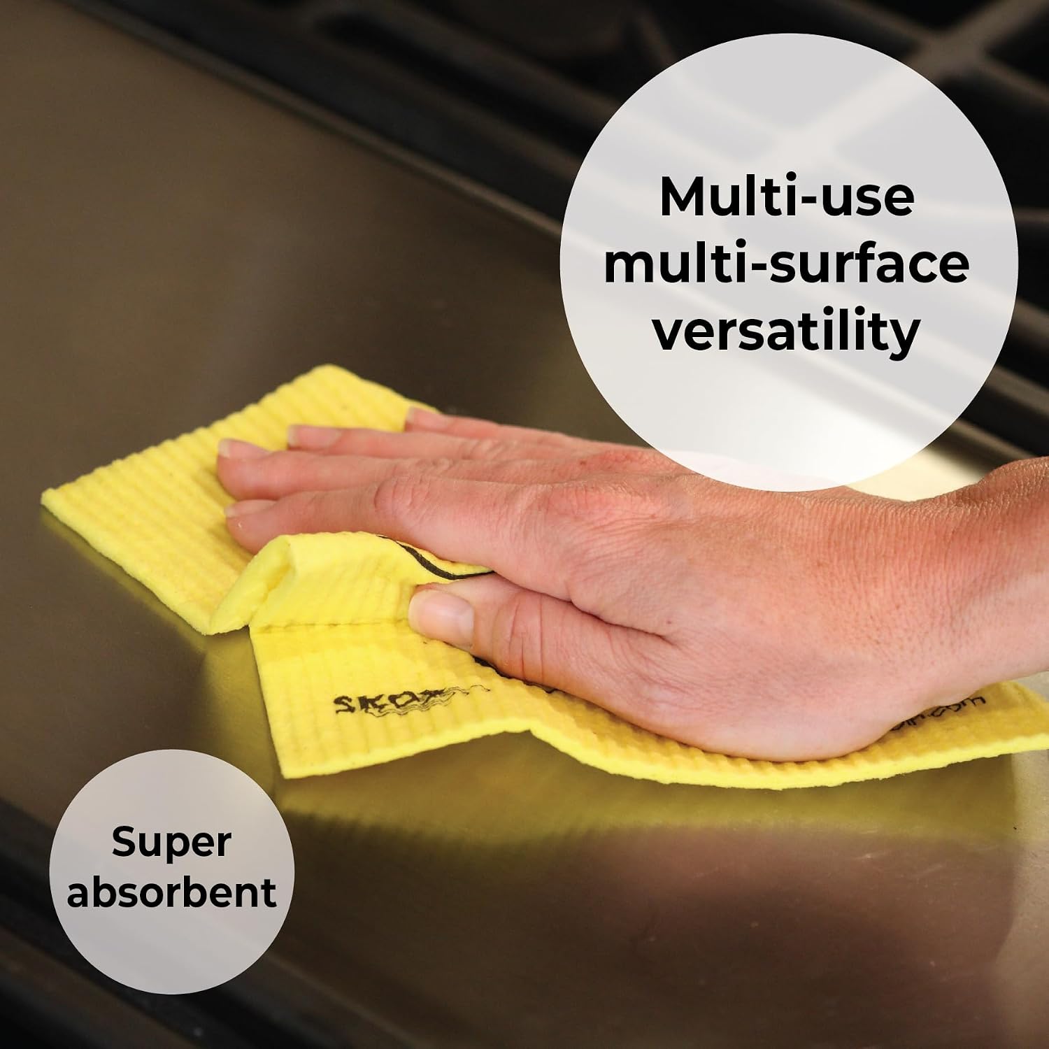 Skoy Cloth, 10-Pack Versatile Swedish Dishcloths for Kitchen and Household Use, Reusable Cleaning Cloths, Planet-Friendly, Dishwasher and Dryer-Safe, Children are The Future