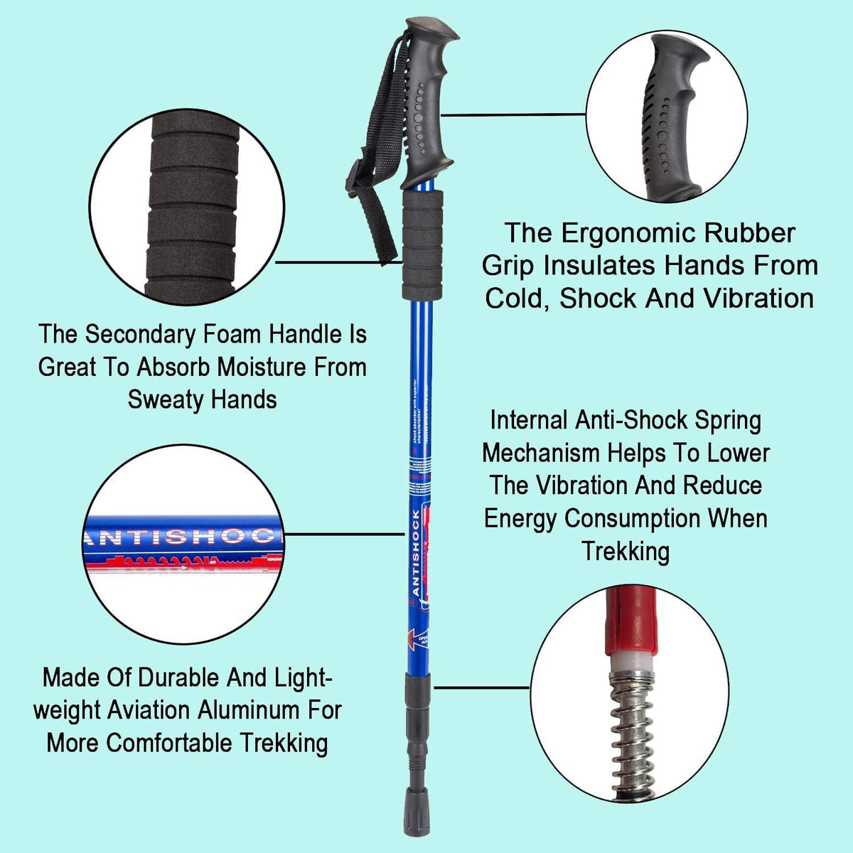 Aihoye Hiking Trekking Poles, 2 Pack Walking Hiking Sticks for Men &Women