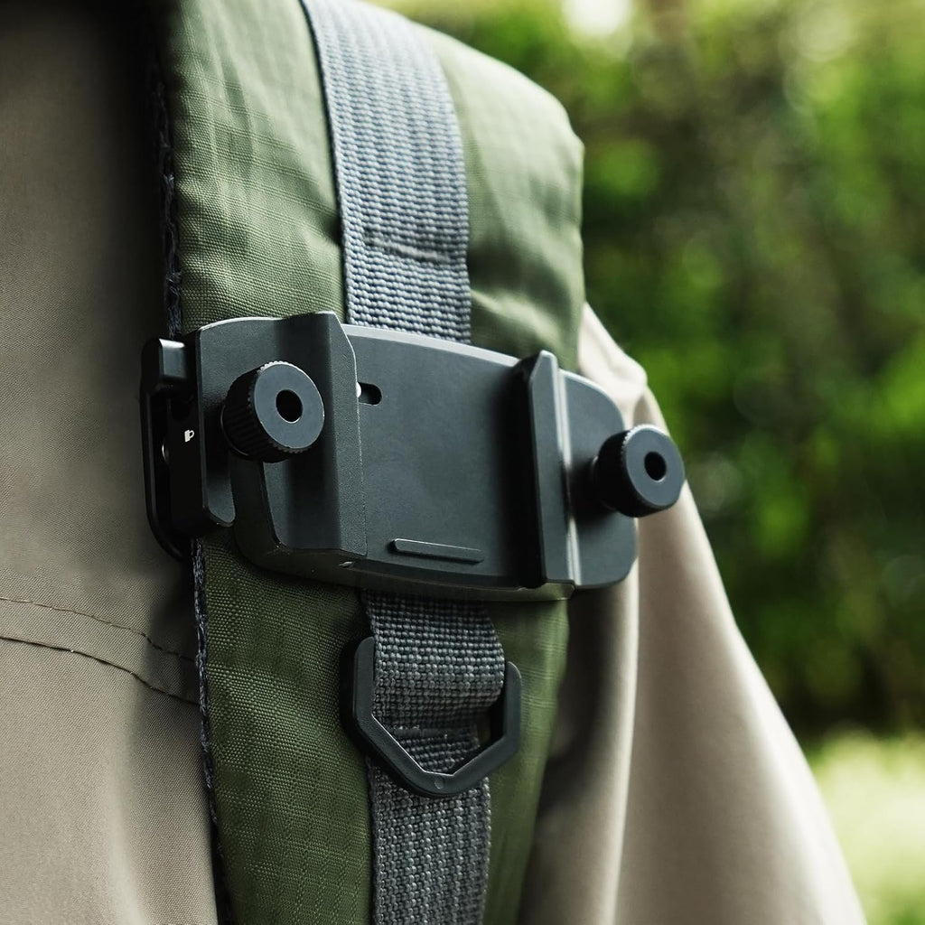 APEXEL Binoculars Backpack Clip with 38mm Quick Release Plate, Attaches to Straps and Belts, CNC Aluminum Binocular Carrying System with 1/4" Screw for Tripod, Binoculars Accessories Also for Cameras
