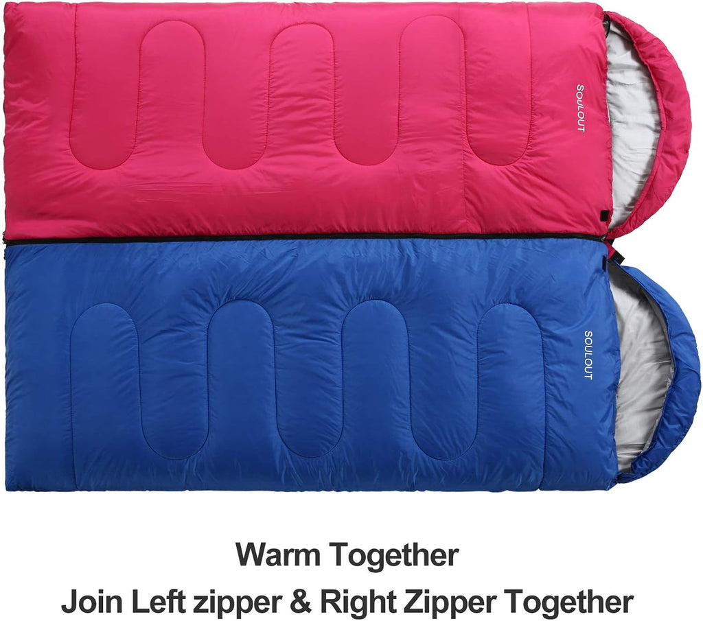 SOULOUT 3-4 Season Sleeping Bag for Adults & Teens - Camping