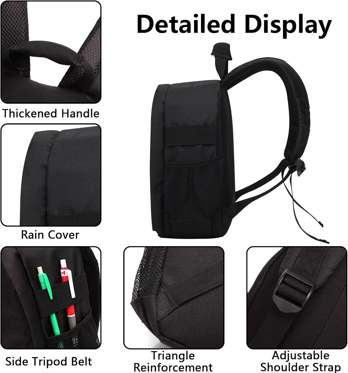 Camera Backpack Professional Camera Bag for DSLR/SLR Mirrorless Camera, Photography Backpack Case for Women Men Photographers, Camera Case Compatible with Canon Nikon Sony Digital Lens (Grey)