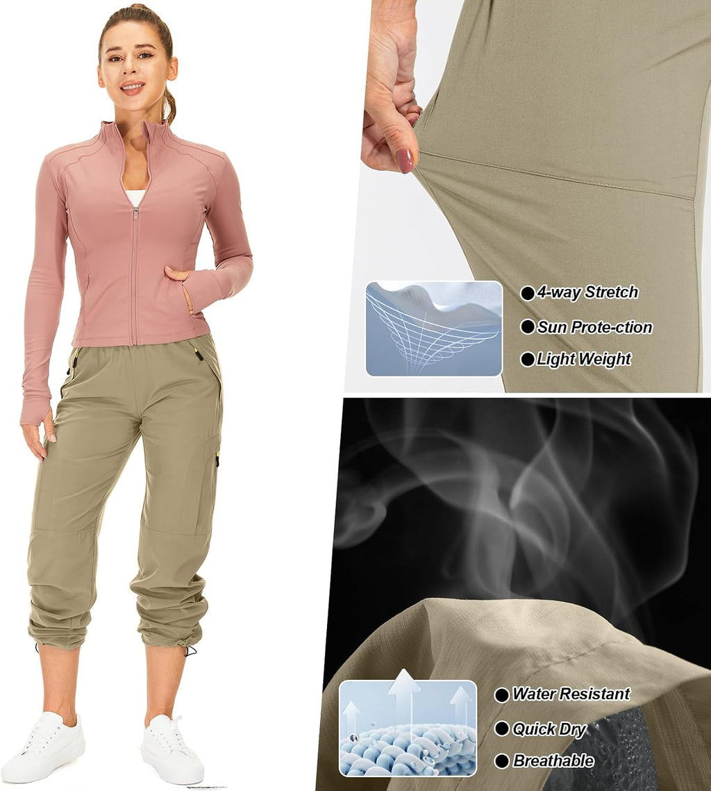 Toomett Women‘s Hiking Cargo Pants UPF 50 Quick Dry with Zipper Pockets