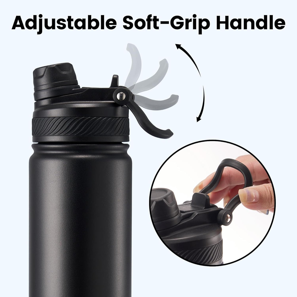 Fijinhom Insulated Stainless Steel Water Bottle, type 17,Black+Green&Black