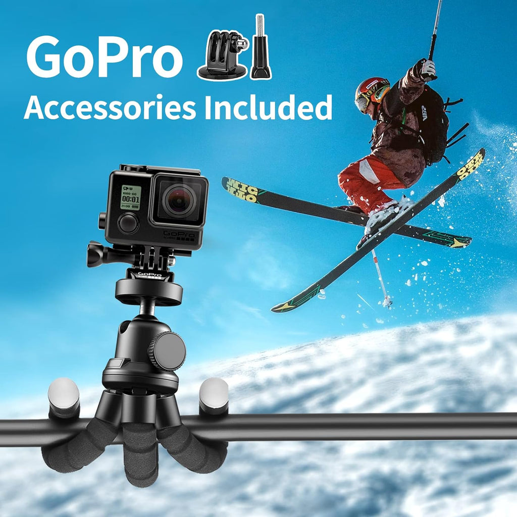 Aureday Phone Tripod, Flexible Tripod for iPhone and Android Cell Phone, Come with Wireless Remote and Clip for Video Recording/Vlogging/Selfie