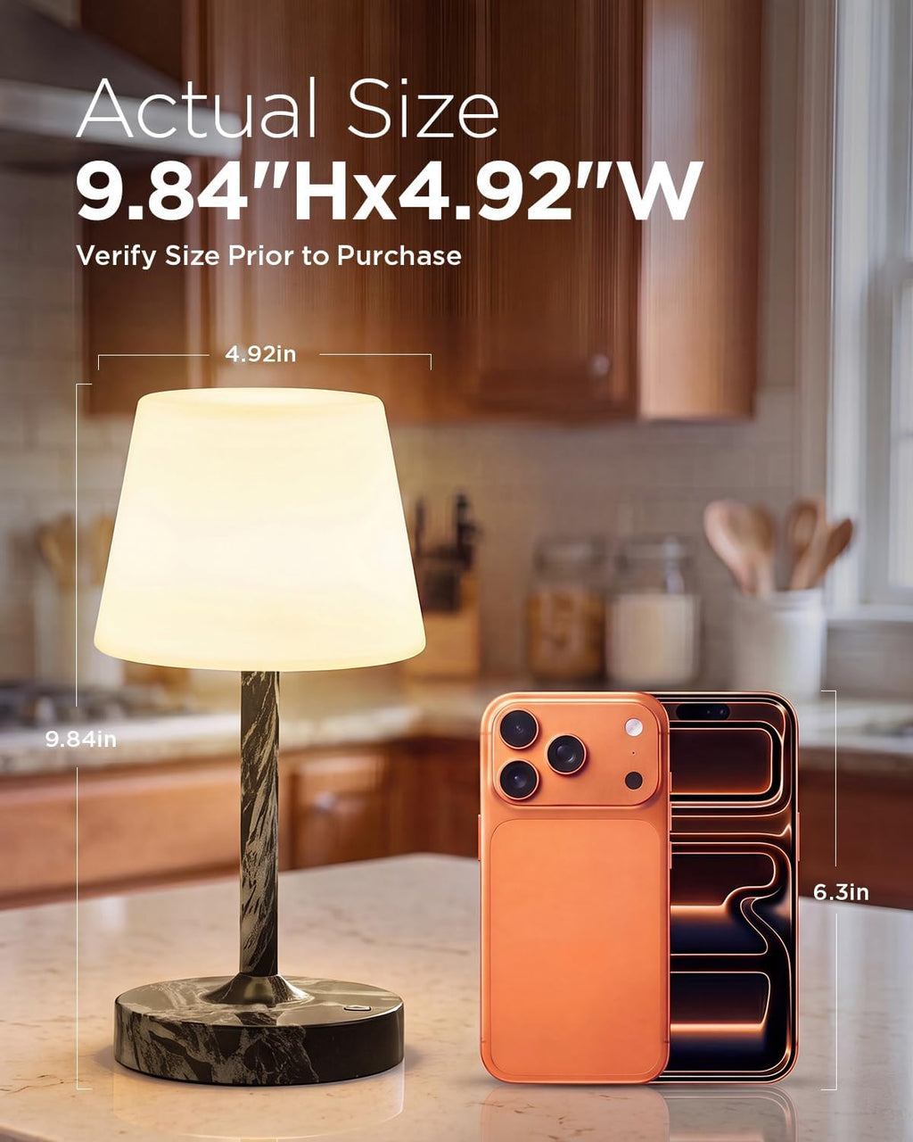 IP65 Waterproof Rechargeable Shower Lamp, Cordless Bathroom Touch Lamps