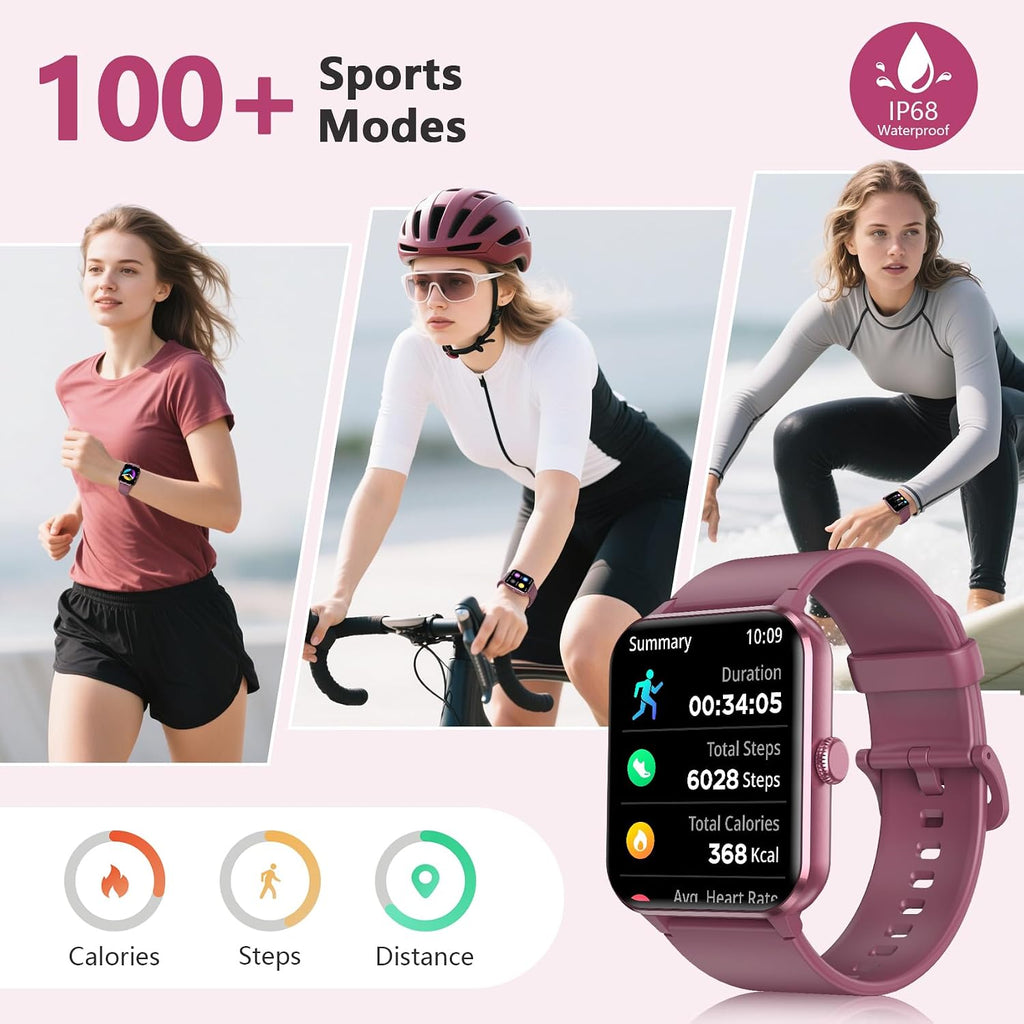 Blackview 2026 Fitness Tracker (Answer/Make Calls), Smart Watch for Men and Women with Heart Rate/SpO2/Sleep Monitor/2 Straps, 100+ Sports Modes, IP68 Waterproof Activity Tracker for Android/iPhone