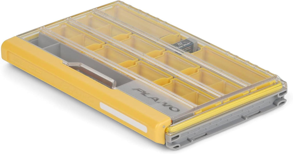 Plano EDGE 3600 Terminal Tackle Storage, Gray and Yellow, Includes 10 Hook Retainers, Rustrictor Rust-Resistant Technology, Waterproof Premium Fishing Utility Box