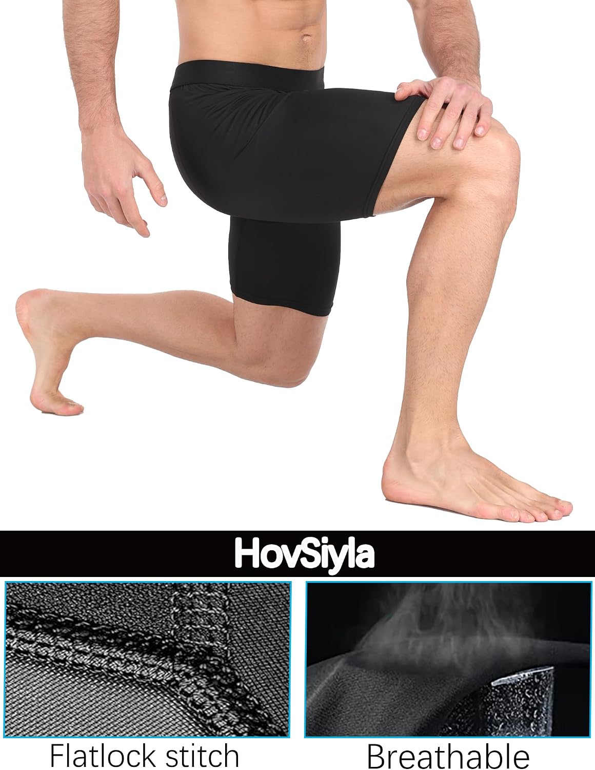 HovSiyla Compression Shorts Men Performance Sports Workout Athletic Running Underwear Shorts Spandex