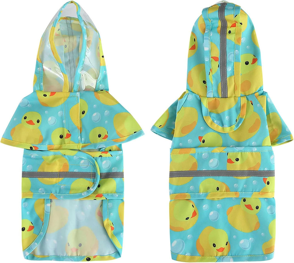 Dog Raincoat Hooded Reflective Waterproof Slicker Poncho