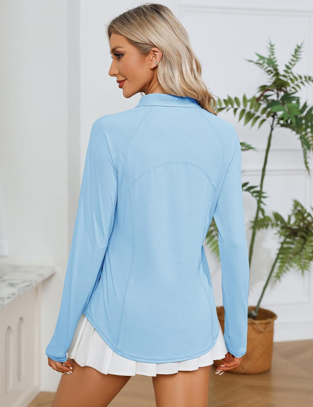 LOMON Women Long Sleeve Shirts Sun Protection 1/4 Zip Summer Quick Dry Hiking Shirts Quarter Zip Pullover for Women