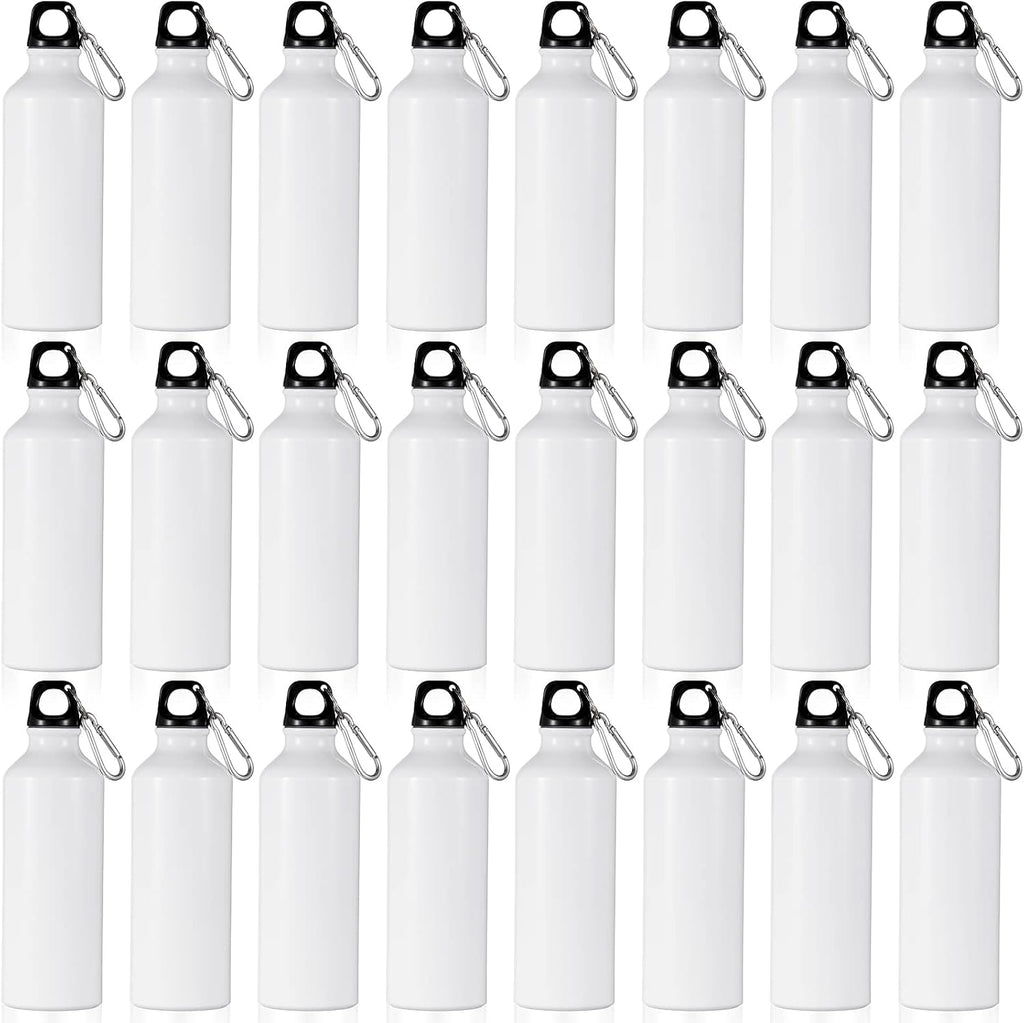 24 Pcs Aluminum Water Bottle 17oz Aluminum Reusable Bottles with Clips Sports Lightweight Water Multipack Easy Carry Leakproof Travel for Gym Hiking Cycling Sports Outdoor(Multi Color)