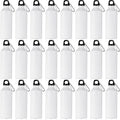 24 Pcs Aluminum Water Bottle 17oz Aluminum Reusable Bottles with Clips Sports Lightweight Water Multipack Easy Carry Leakproof Travel for Gym Hiking Cycling Sports Outdoor(White)