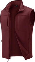 MAGCOMSEN Men's Lightweight Softshell Vest Outerwear Fleece Golf Running