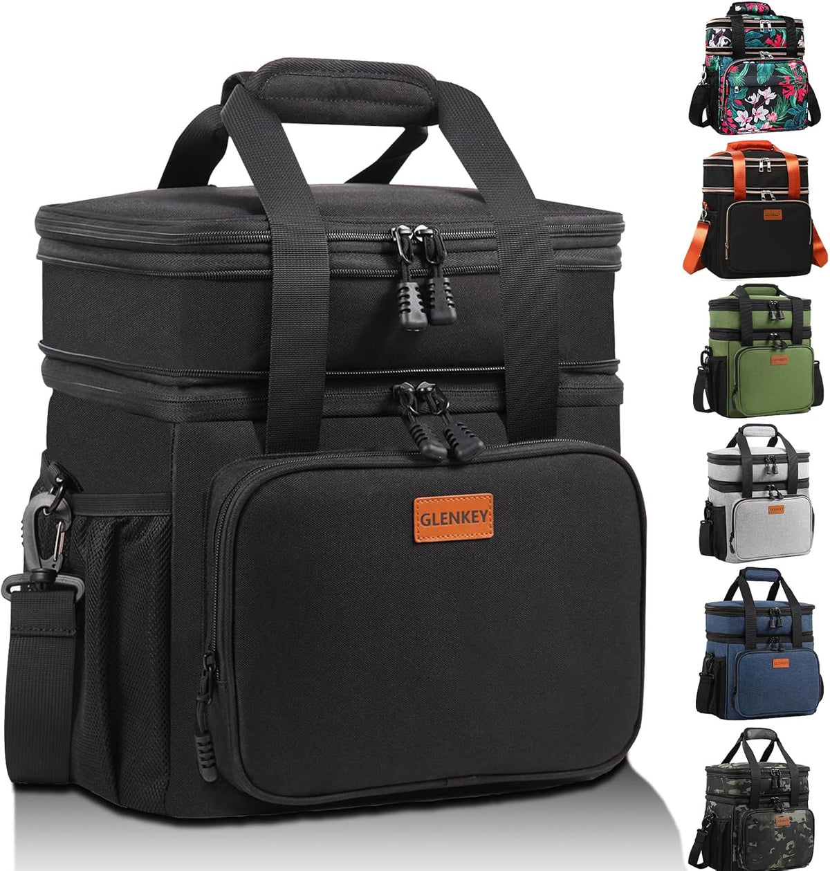 GLENKEY Expandable Lunch Box Insulated Leakproof Cooler Bag Work Outdoor