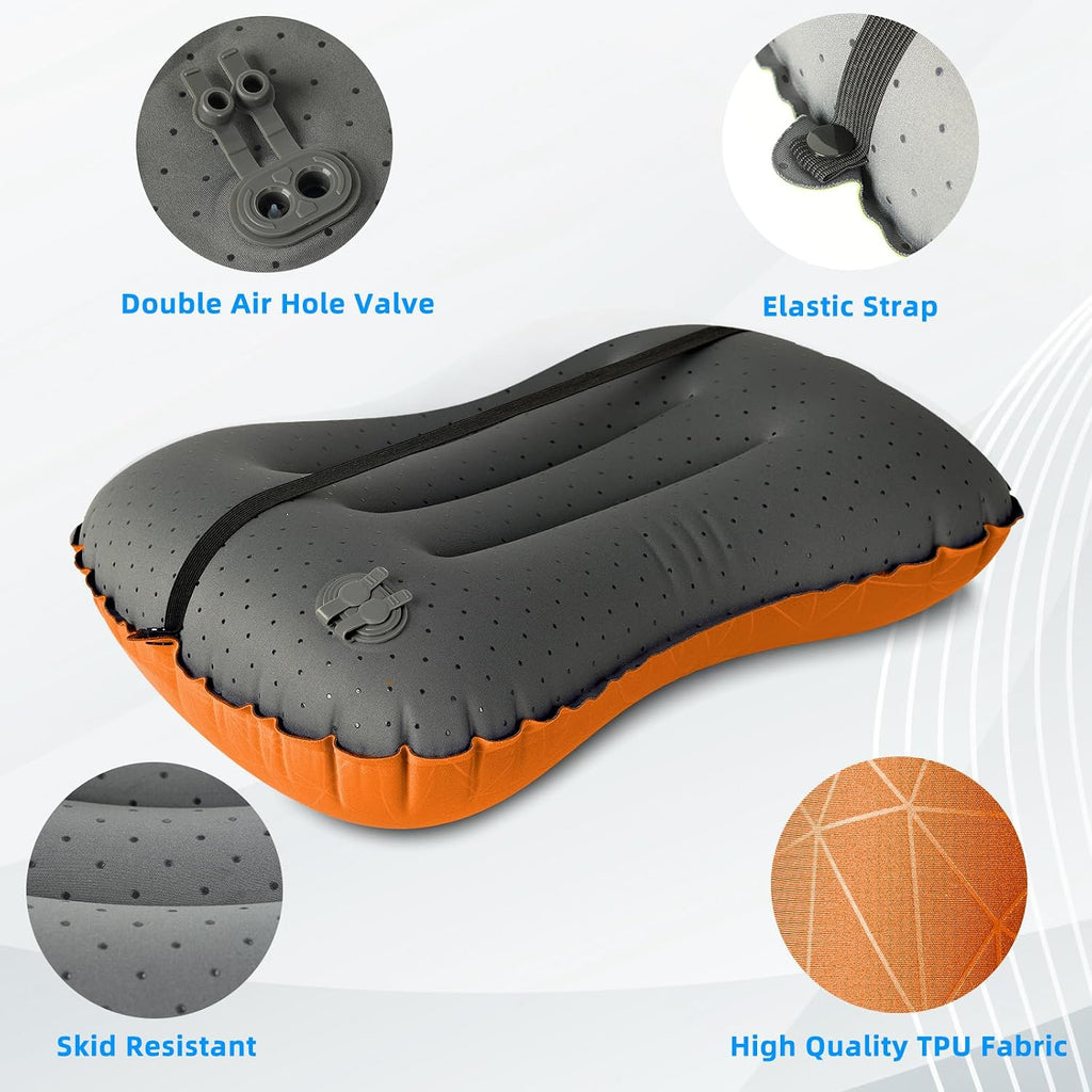 Crisonky Camping Pillow,Ultralight Inflatable Travel Pillow for Backpacking