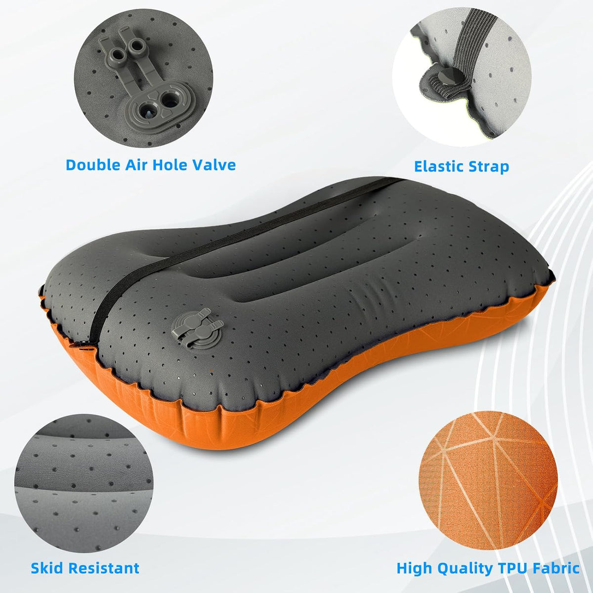 Crisonky Camping Pillow,Ultralight Inflatable Travel Pillow for Backpacking