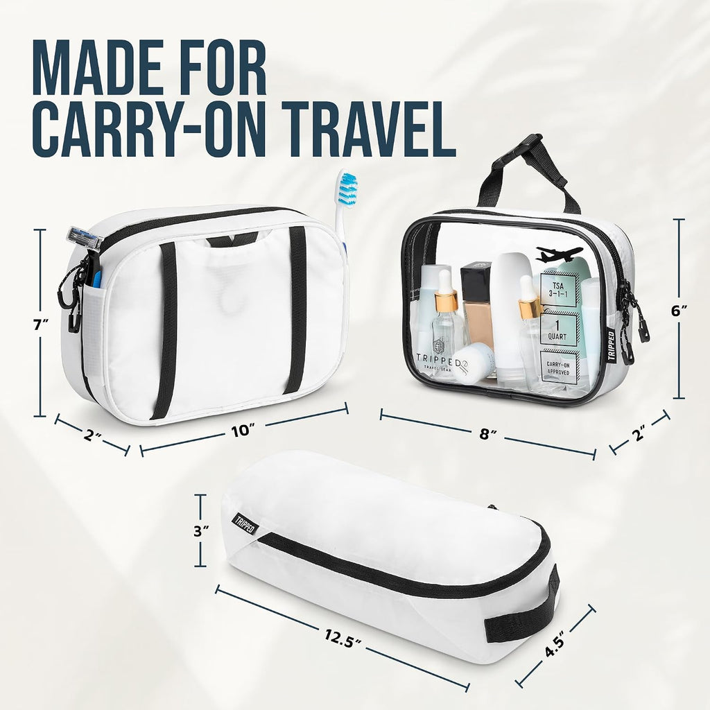 TRIPPED Travel Gear 3-Piece Travel Toiletry Bag Set