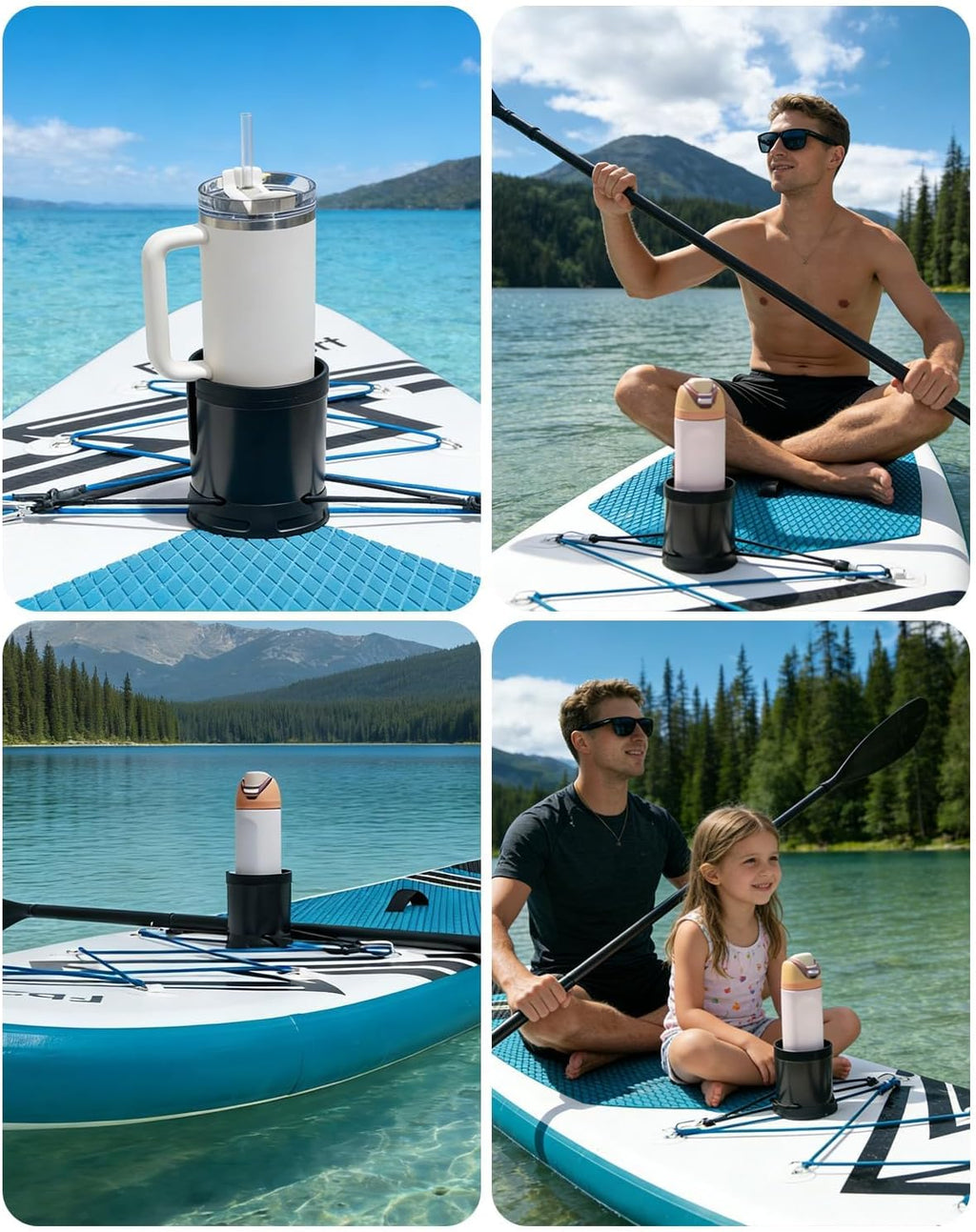 Seven Sparta Large Cup Holder for Paddle Board (1, Black)