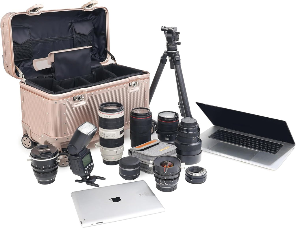 Full Aluminum Carry-On Rolling Camera Bag