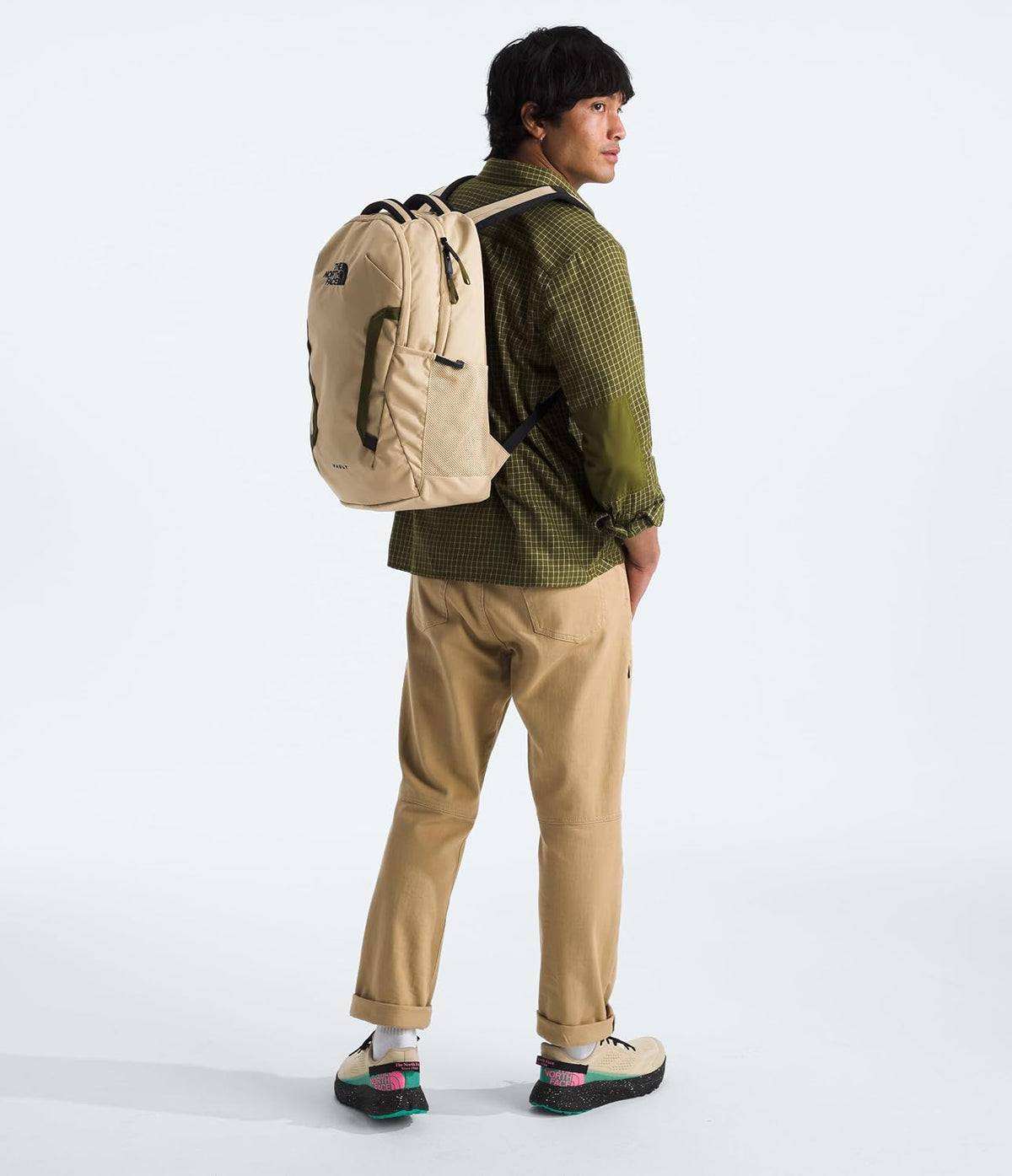 The North Face Vault Everyday Laptop Backpack, Khaki Stone/Blk, One Size
