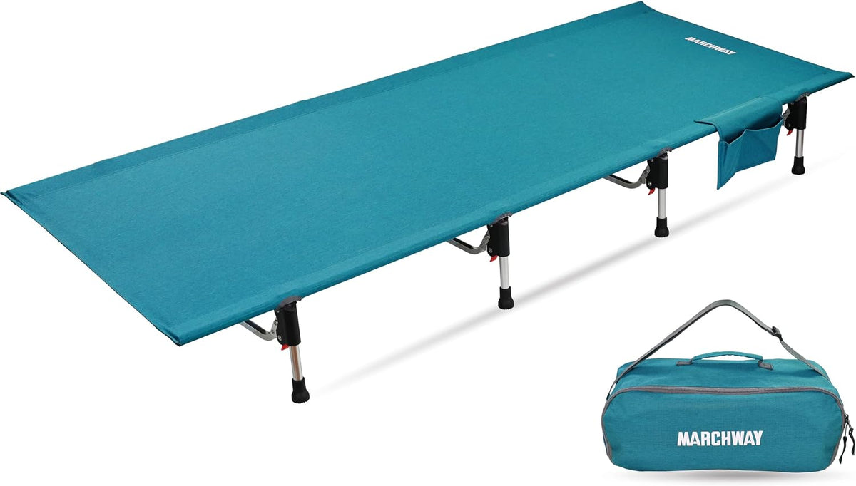 MARCHWAY Lightweight Folding Camping Cot Bed with Lever Lock, Easy Setup