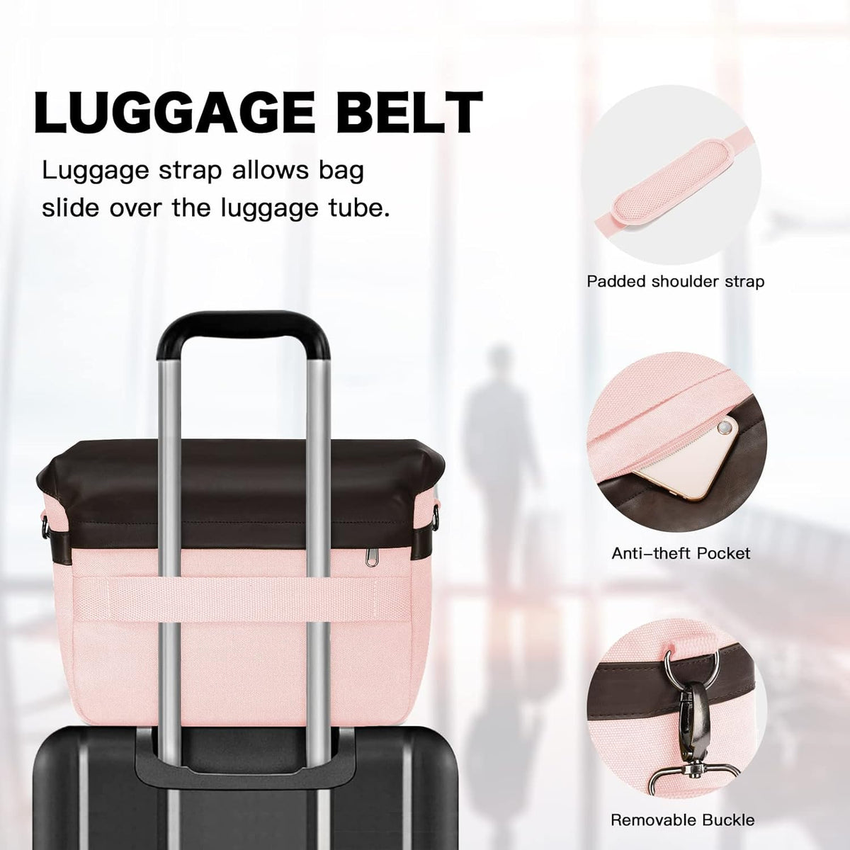 MOSISO Camera Case Crossbody Shoulder Messenger Photography Bag, Pink