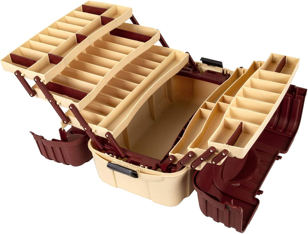 Flambeau Outdoors 2059 Hip Roof 7-Tray Tackle Box, 61 Compartments, Beige
