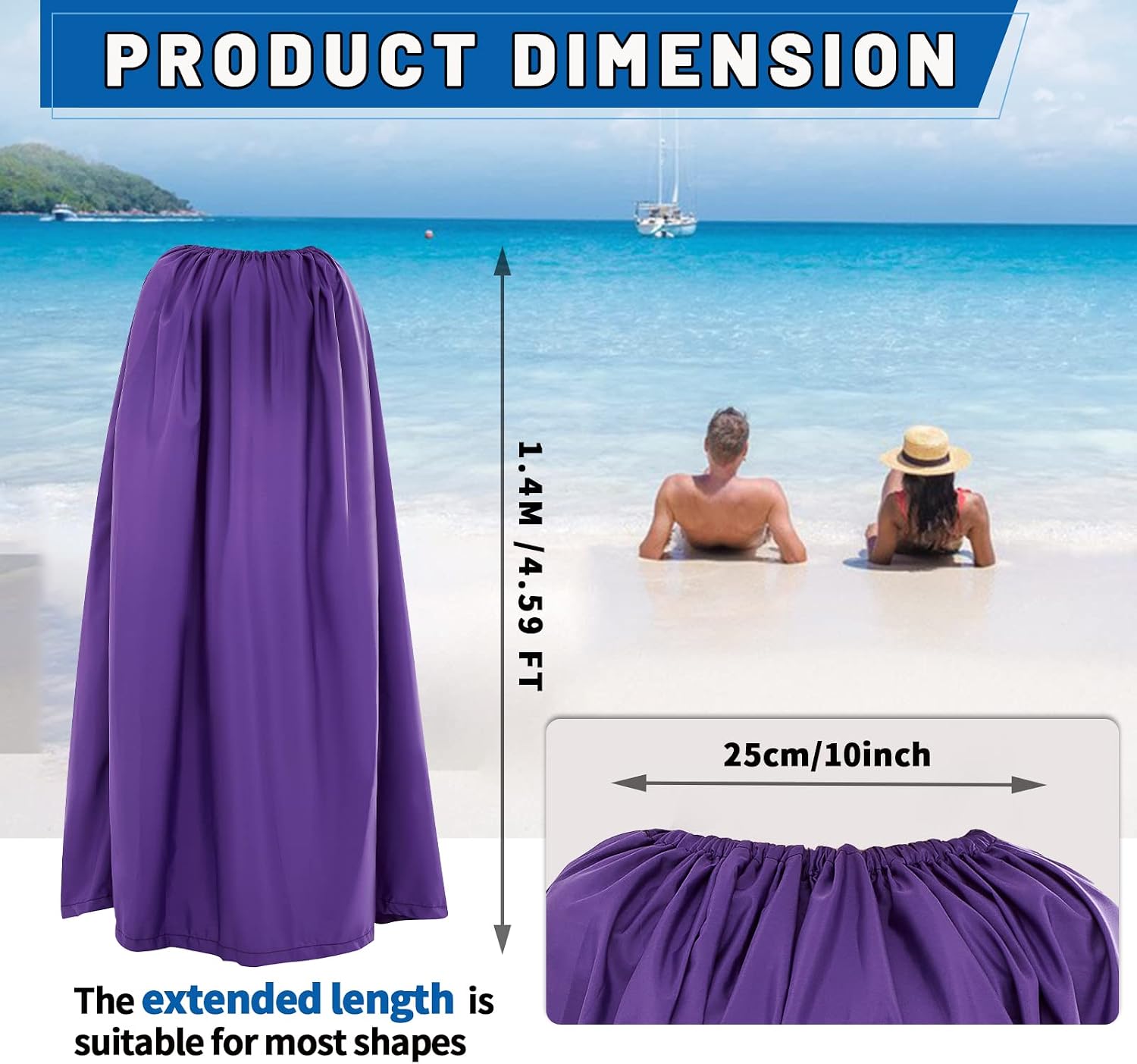 Portable Changing Room Privacy Shelter, Instant Dressing Room for Beach, Swimming, Boating, Dance Competition and Outdoor Use, Purple, 4.59ft