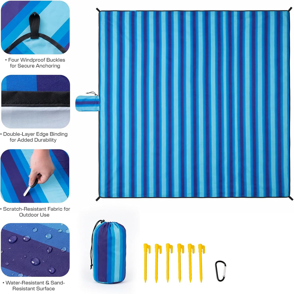 OIGAE Beach Blanket Waterproof Sandproof Oversized Beach Mat