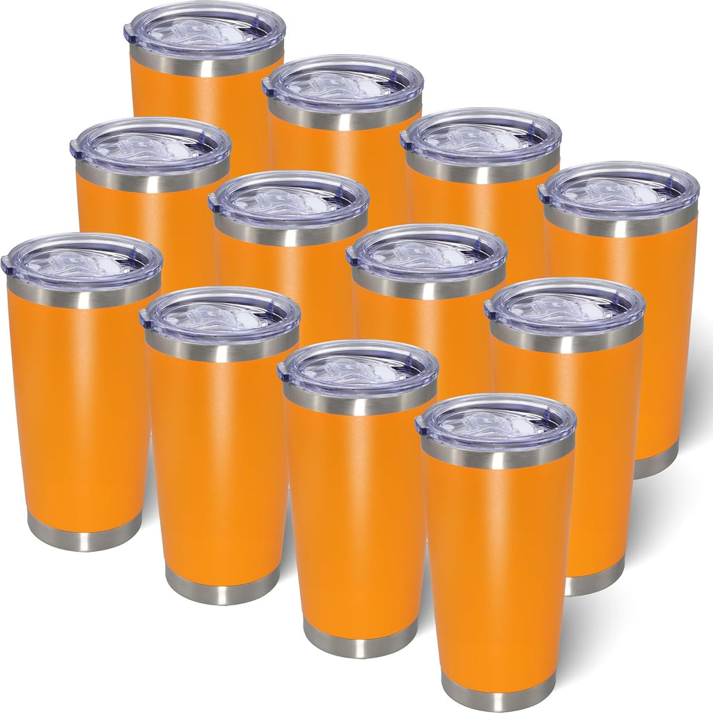20oz Tumbler with Lid Stainless Steel Tumblers Insulated Mug Orange 12P