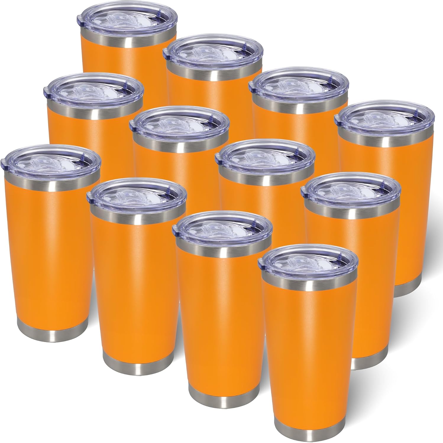 20oz Tumbler with Lid Stainless Steel Tumblers Insulated Mug Orange 12P
