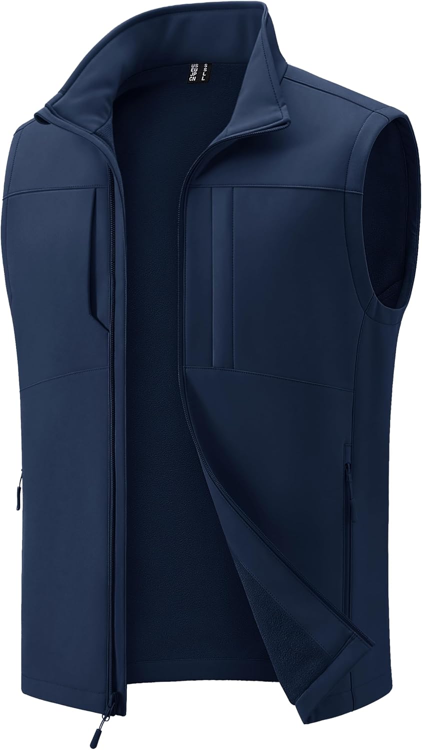 MAGCOMSEN Men's Lightweight Softshell Vest Outerwear Fleece Golf Running