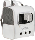 Pet Backpack Carrier White Dogs Cats Travel Bag with Cover 14.17"