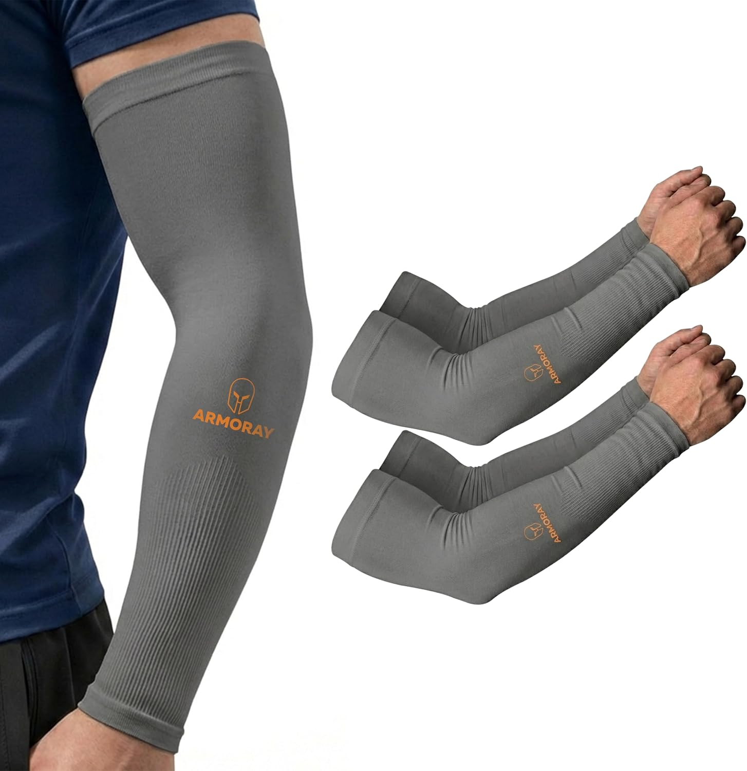 ARMORAY Arm Sleeves for Men and Women - UV Sun Protection Cooling Compression - Tattoo Cover Up Sleeve for Daily Wear & Work