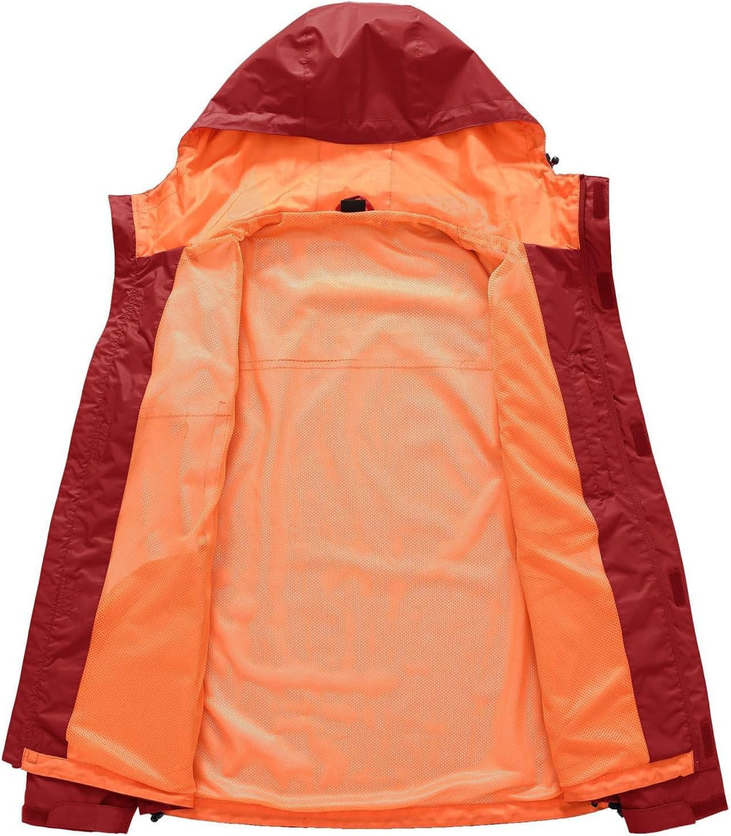 TBMPOY Men's Lightweight Rain Jackets Waterproof Raincoat with Hood