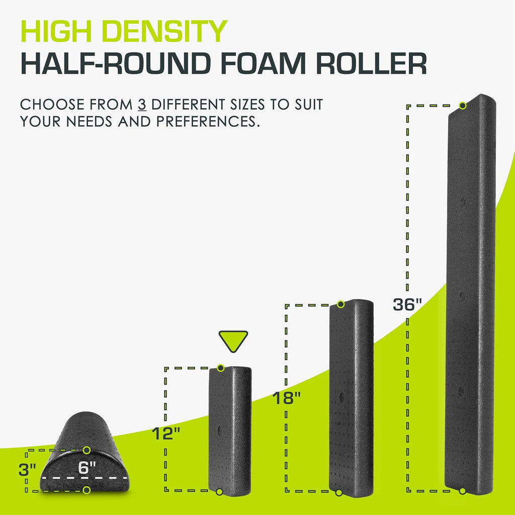 ProsourceFit High Density Foam Rollers - inches long. Firm Full Body Athletic Massager for Back Stretching, Yoga, Pilates, Post Workout Trigger Point Release