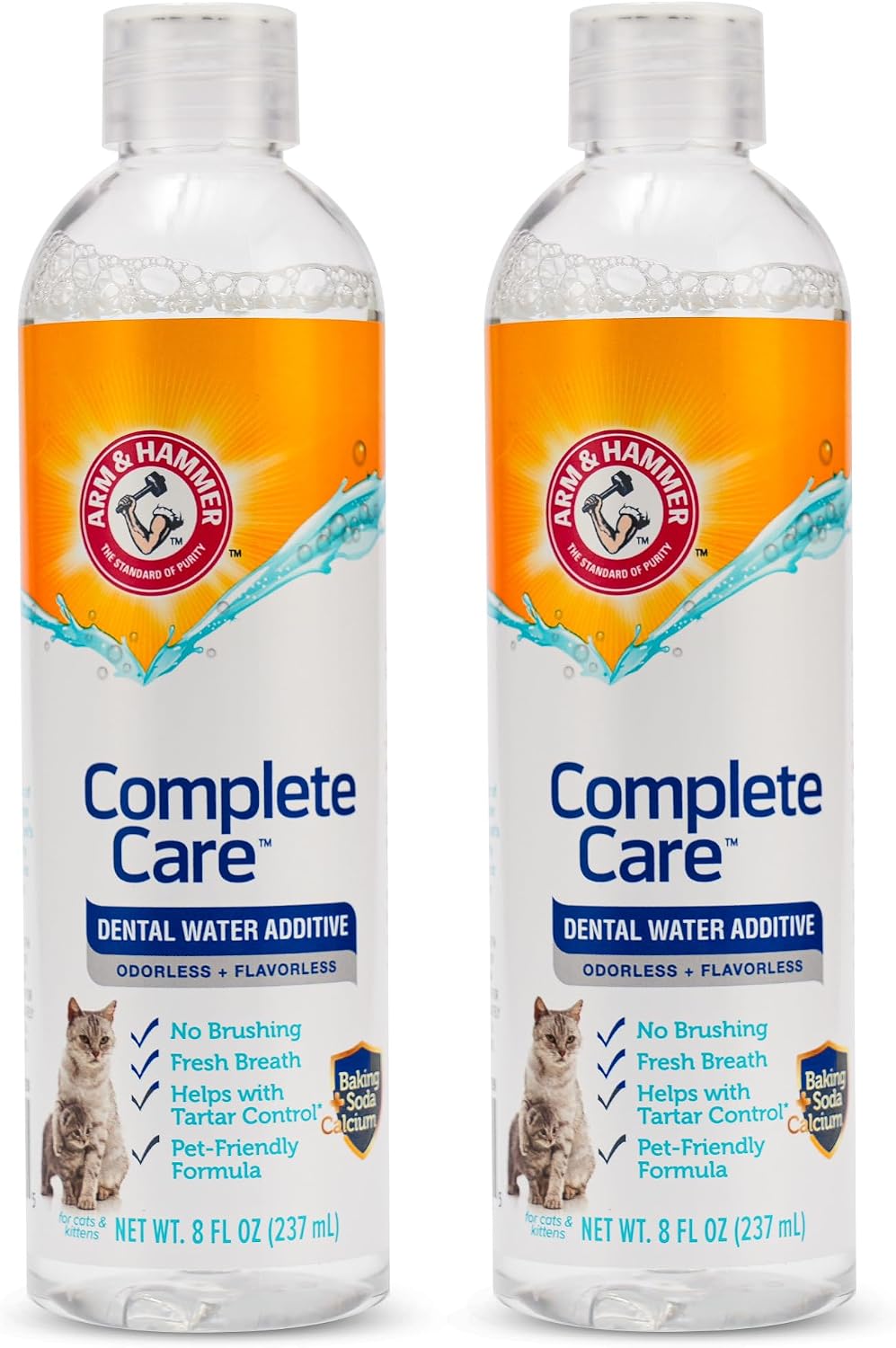 Arm & Hammer Complete Care Cat Dental Water Additive, 8 Fl Oz, 2-Pack