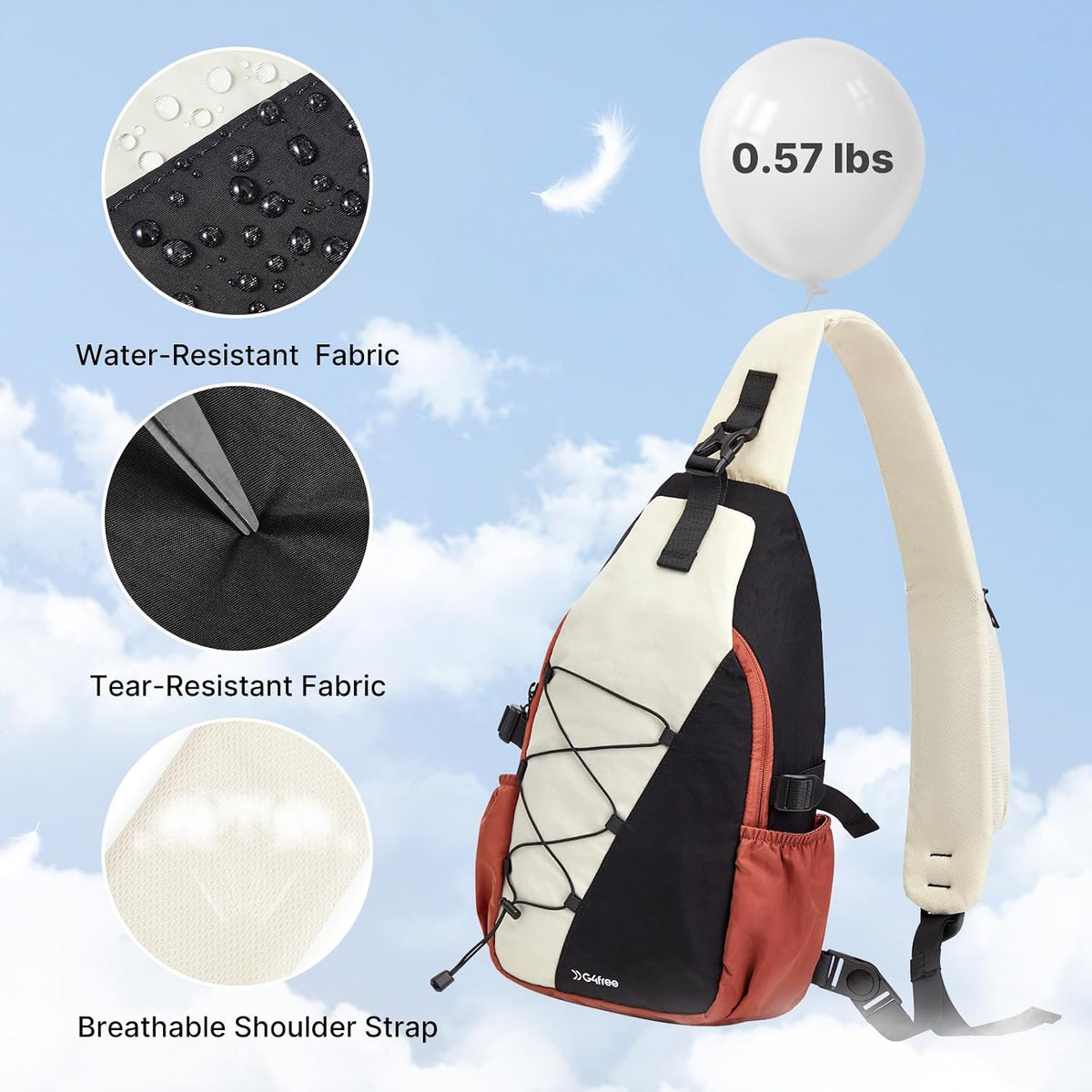 G4Free RFID Blocking Sling Bag for Men Women, Crossbody Bags Hiking Travel