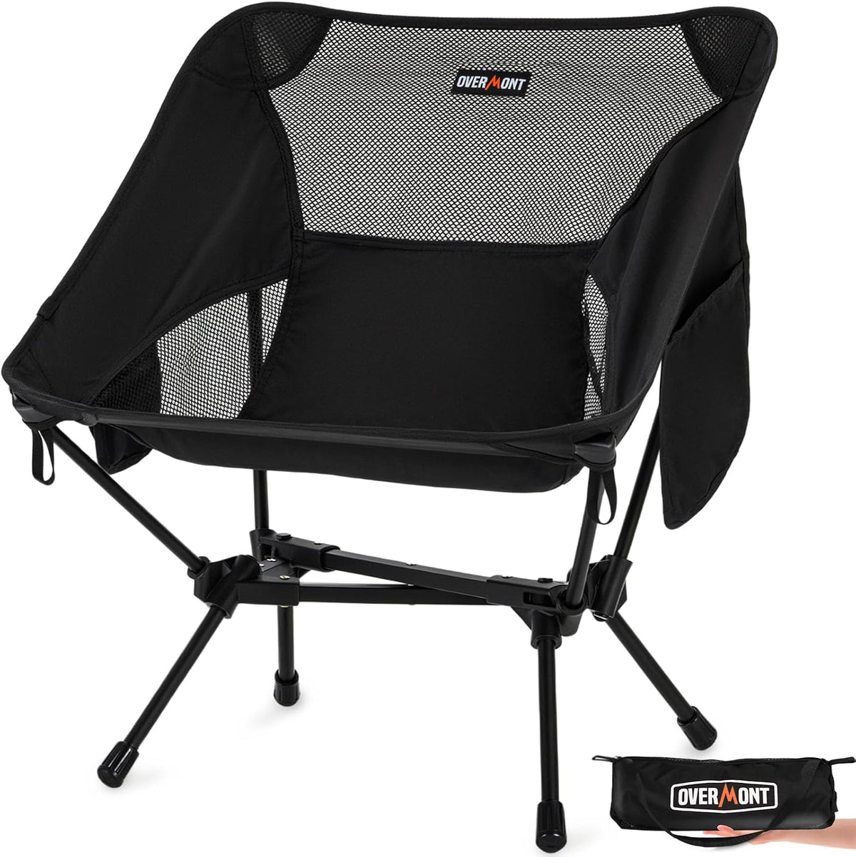 Overmont Ultralight Portable Camping Chair- Lightweight Folding Backpacking Chair, Support up to 330Lbs Compact Beach Chair for Adults with Carry Bag for Backpack Hiking Fishing Outdoor Camp 2pcs