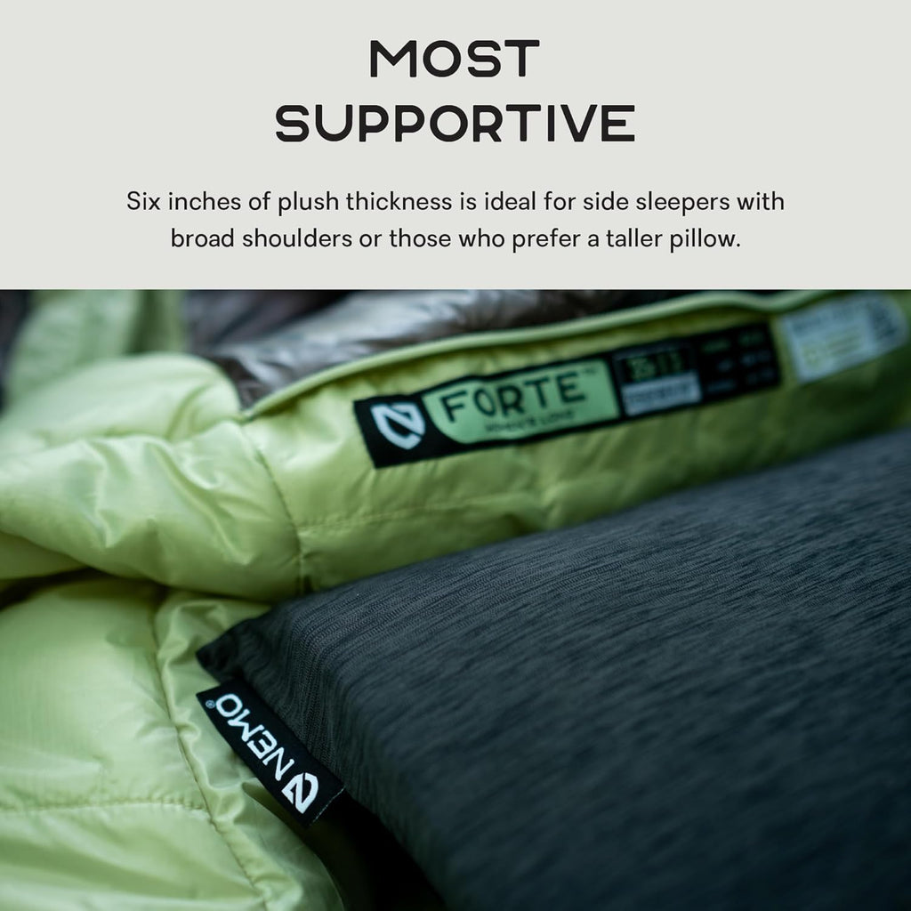 NEMO Equipment Fillo King Luxury Camping Pillow - Black Pearl/Birch Bud