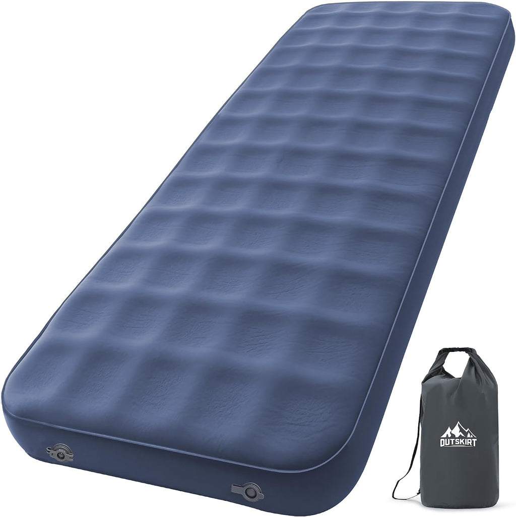 OUTSKIRT Ultralight Self Inflating Sleeping Pad, 4" Thick Camping Mattress with Pump Pack, 9.5 R-Value Insulated Sleeping Mat, Portable Camping Bed for Car, Truck or Van, 4 Season Camp Mattress