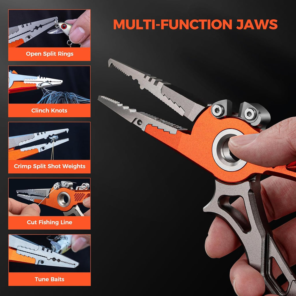 KastKing AlumaStream 7.5" Aluminum Fishing Pliers & Rig Tool Combo