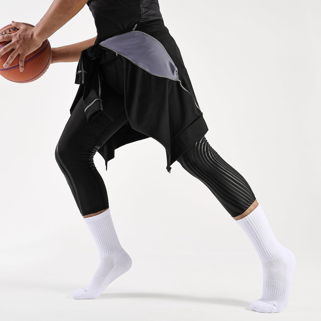 CLOSEMATE Mens Athletic Crew Socks Moisture Wicking Cushioned 6 Pairs