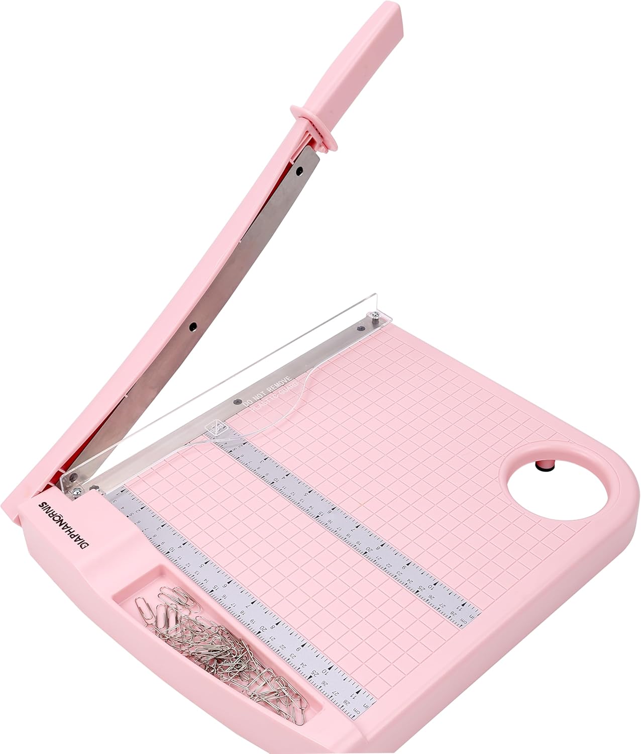 12" Paper Cutter, Precision Cut with Safety Protection and Blade Lock, 12 Sheet Capacity, Great for Cardstock, Cardboard, Photo, Vinyl, Crafts, Scrapbook (Pink)