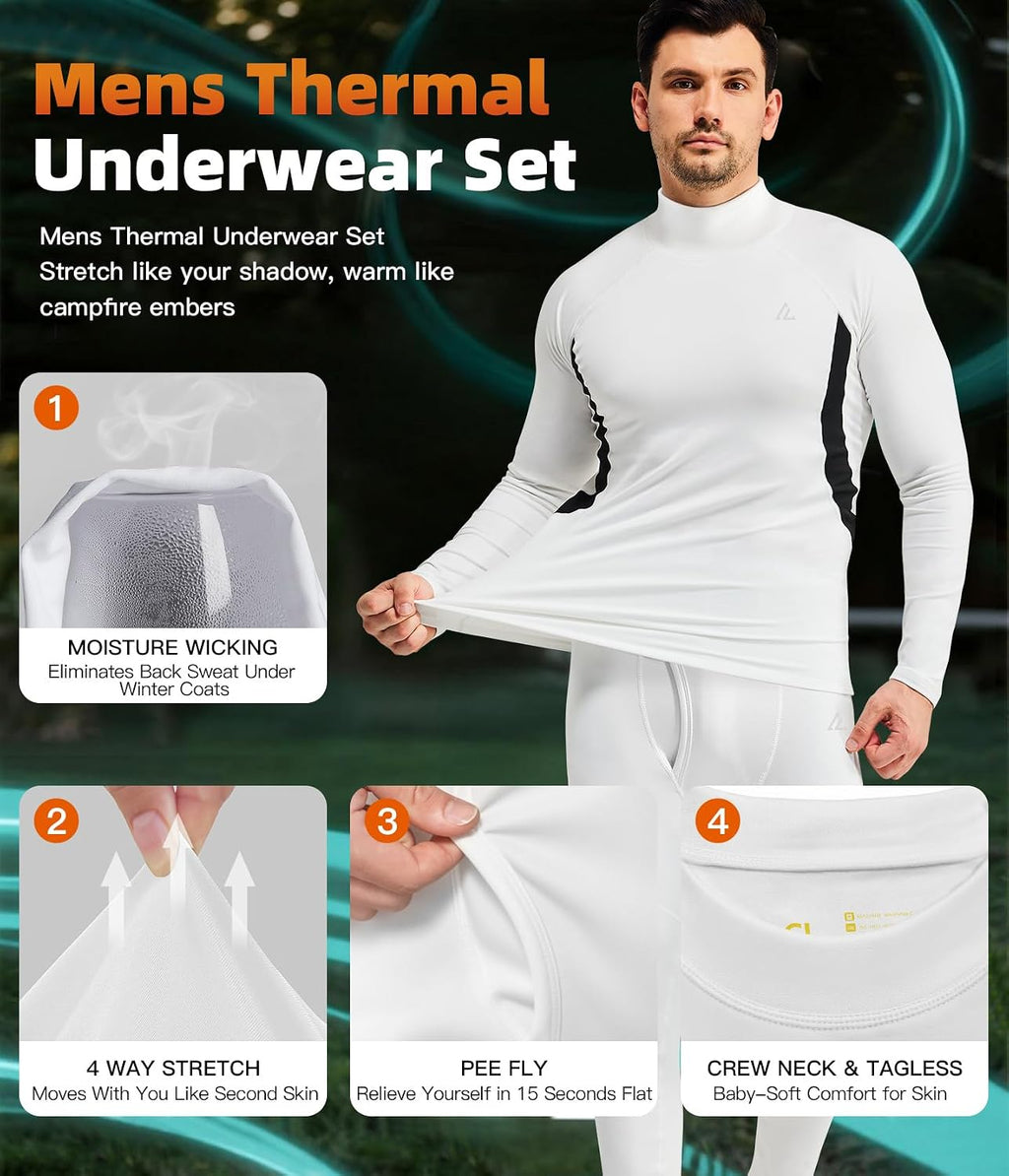 Mens Thermal Underwear Long Johns Set Cold Weather Hunting Base Layer