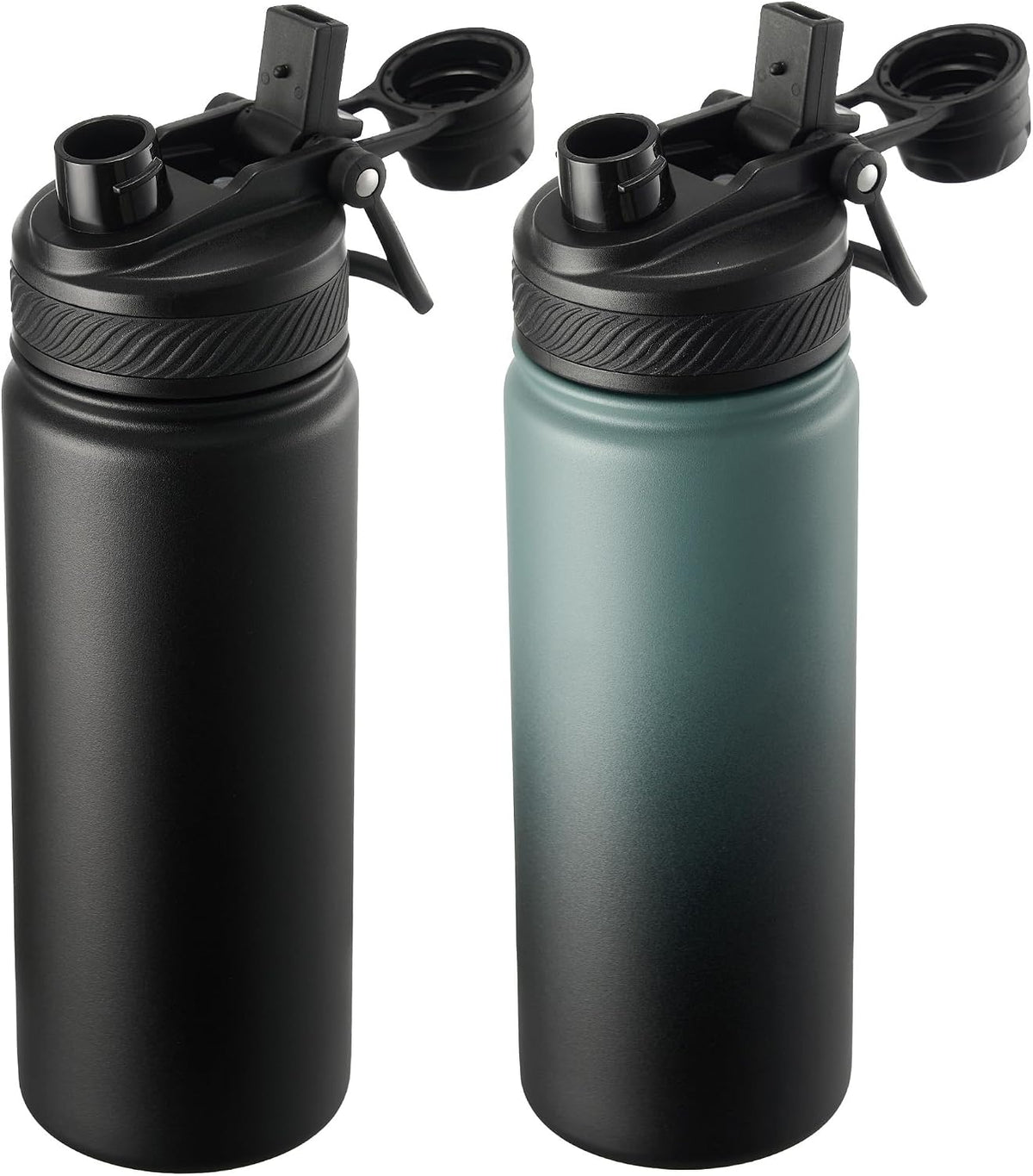 Fijinhom Insulated Stainless Steel Water Bottle, type 17,Black+Green&Black