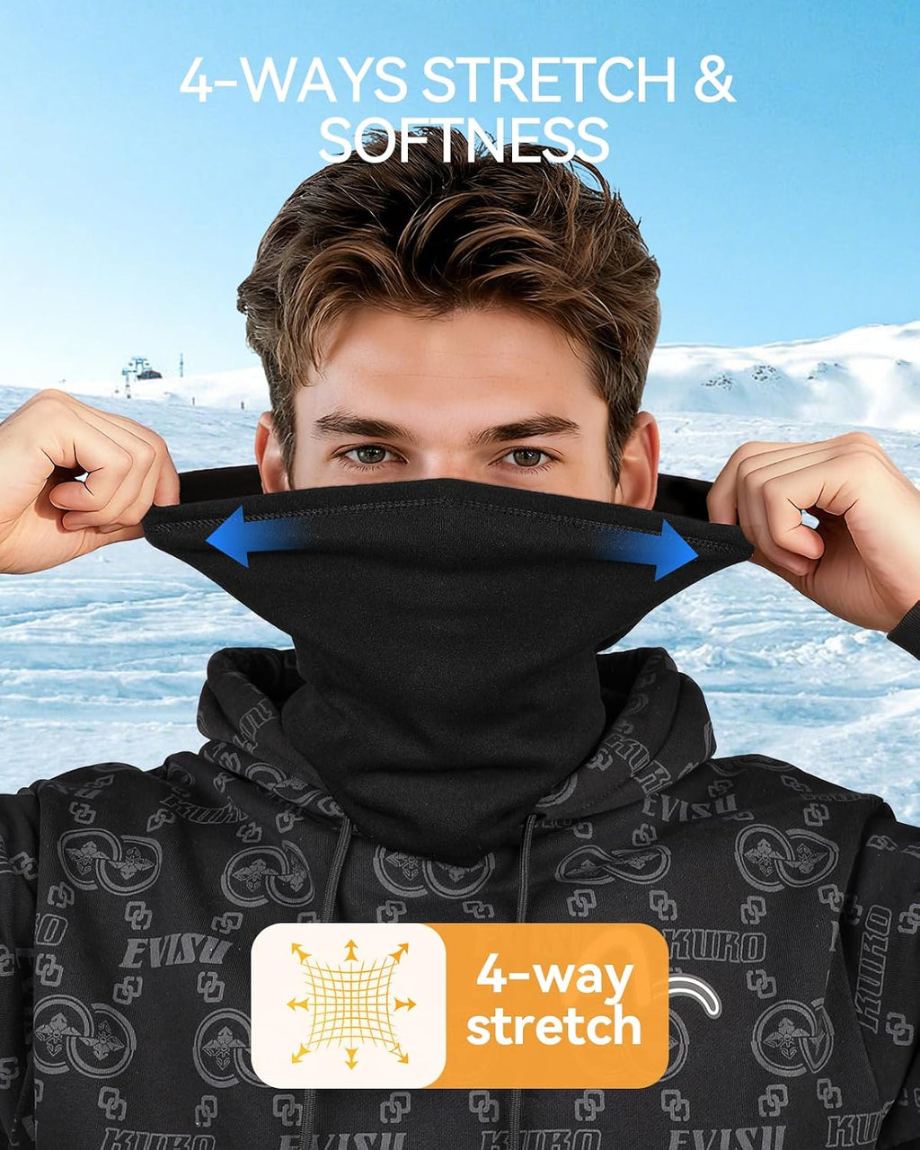 LUOLIIL VOE 4 Pack Winter Neck Warmer, Neck Gaiter Ski for Men & Women, Soft Fleece Face Cover Mask Scarf for Cold Weather