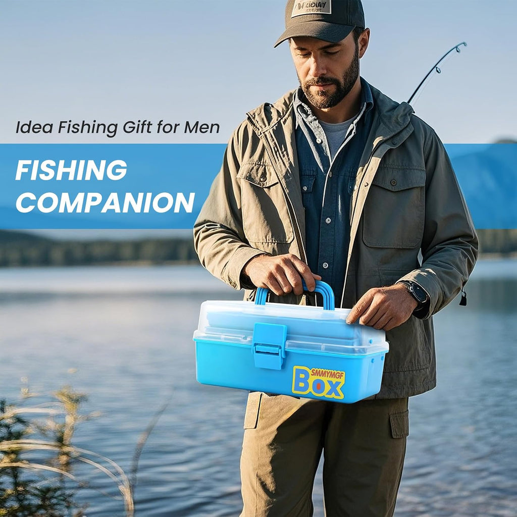 3-Layer Fishing Tackle Box Kit with Accessories Case and Tools